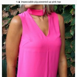 Hot Pink impeccable pig keyhole top never worn!